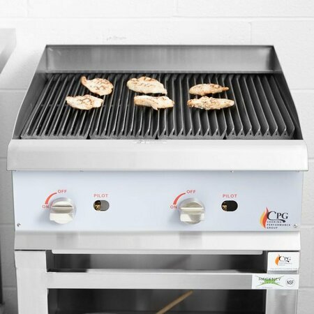 COOKING PERFORMANCE GROUP CR-CPG-24-NL 24in Gas Countertop Radiant Charbroiler - 80000 BTU 351CRCPG24NL